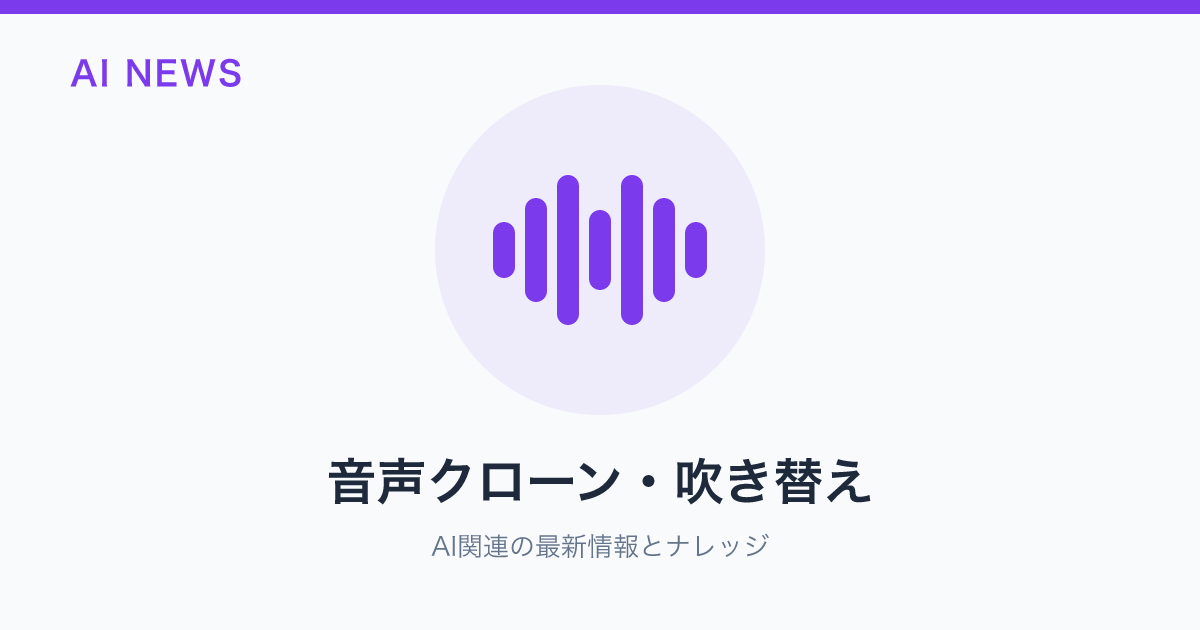 音声クローン・吹き替え のアイキャッチ