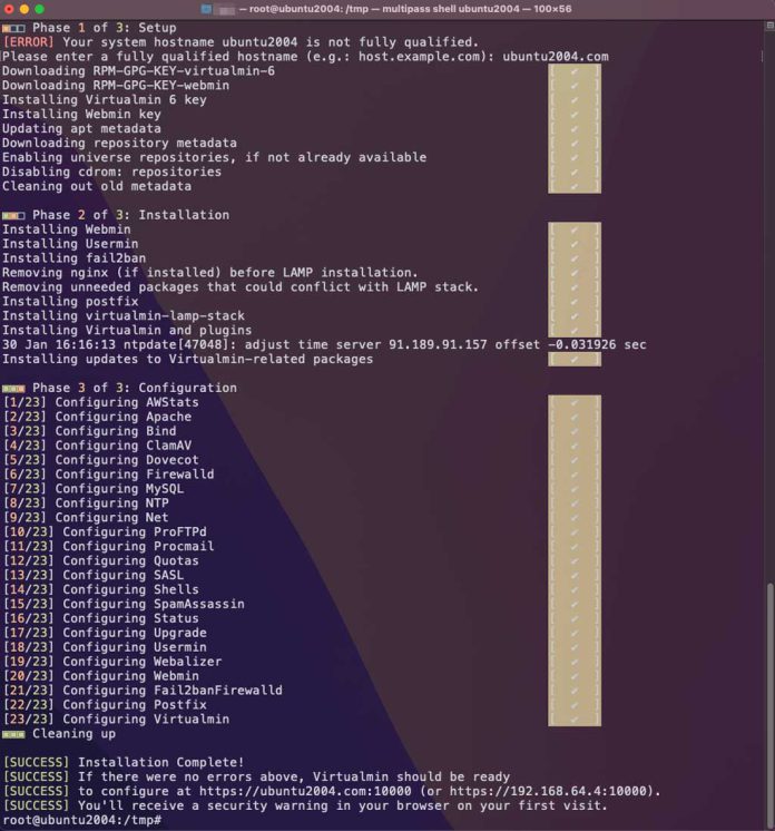 MultipassインスタンスへのVirtualminのインストールと共有フォルダ作成の試行 静岡県浜松市・関東 制作・開発なら